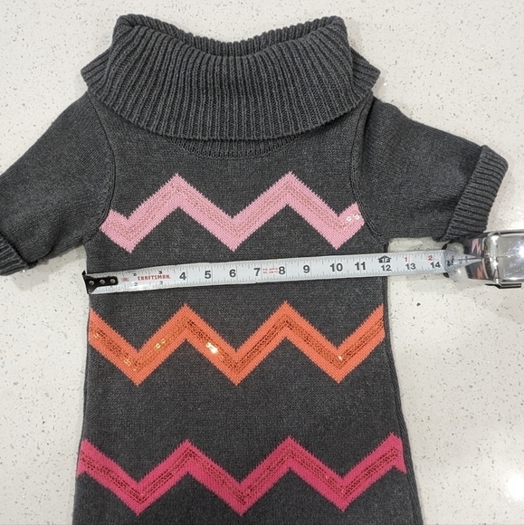 Gymboree gray sweater girl dress wide turtleneck short sleeves size 6 - Picture 3 of 7